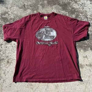 Bass Pro Shops Burgundy Short Sleeve Tee